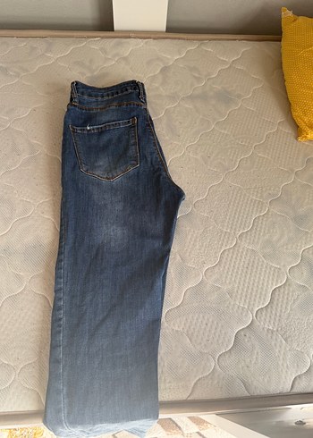 31 Beden Düğmeli Mavi Denim Kadın Pantolon