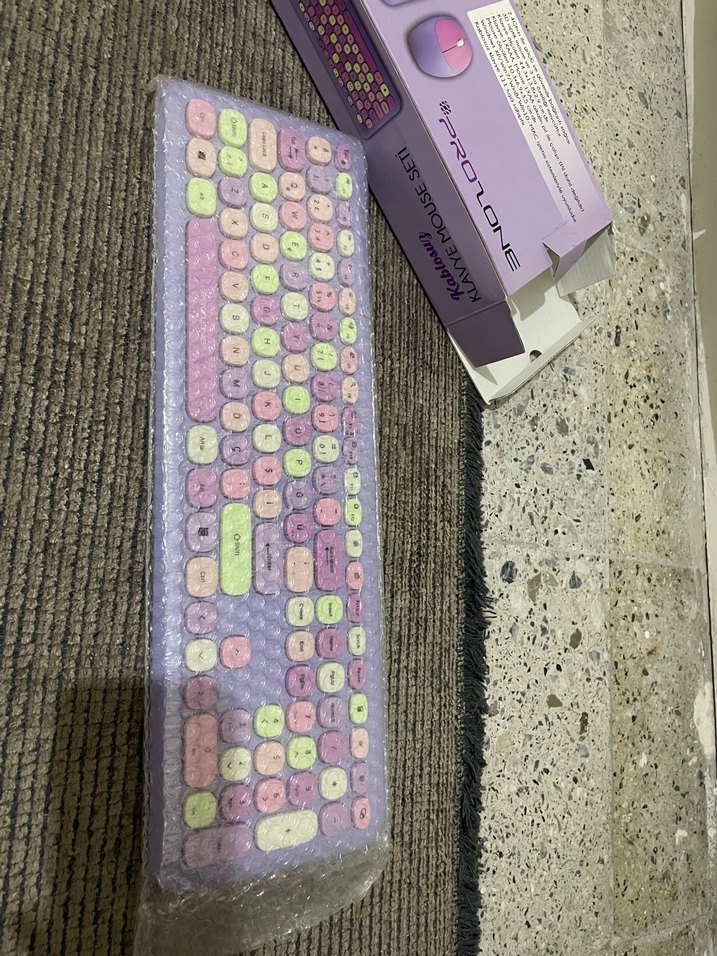 Pastel Renkli Kablosuz Klavye ve Mouse Seti - Görsel 2