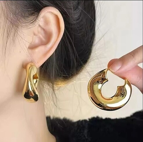 Çelik gold küpe