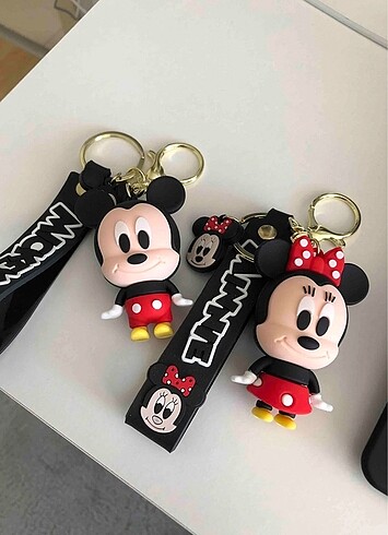Mickey ve minnie anahtarlık çanta aksesuarı