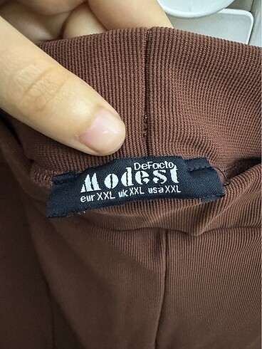 44 Beden kahverengi Renk Full likralı modest tayt pantolon