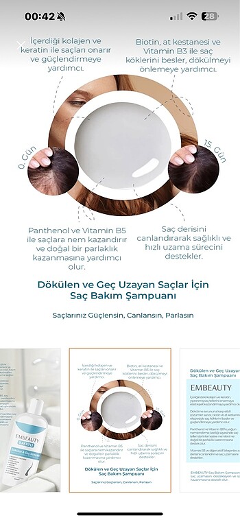 Beden Renk Embeauty Hızlı saç uzatan şampuan