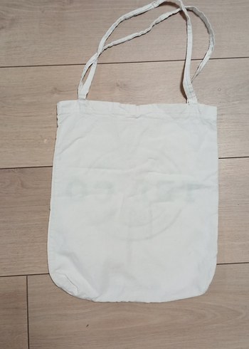 Beyaz Baskılı Pamuklu Kadın Tote Çanta - Görsel 3