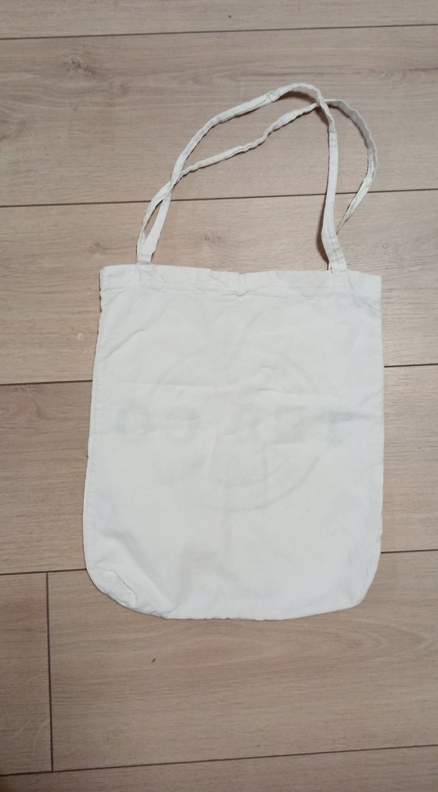 Beyaz Baskılı Pamuklu Kadın Tote Çanta - Görsel 3