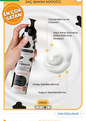 Morfose Milk Therapy Saç Bakım Köpüğü 200ml - Görsel 2