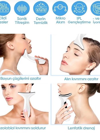 SHELAND Beyaz Yüz ve Boyun Masaj Cihazı - Görsel 4