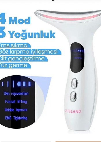 SHELAND Beyaz Yüz ve Boyun Masaj Cihazı - Görsel 5
