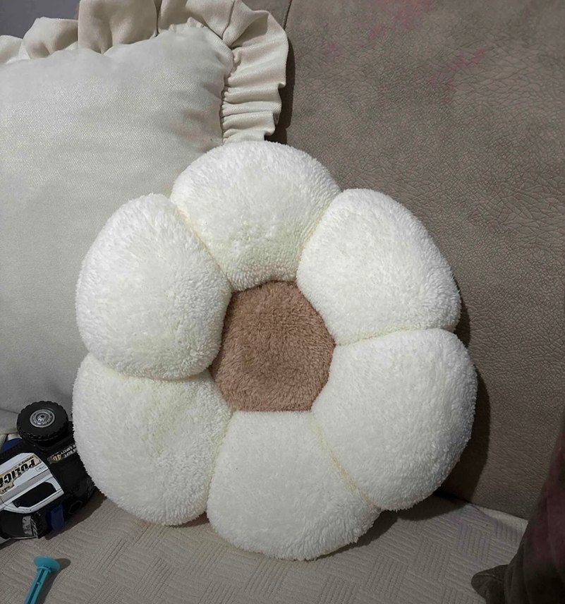 Peluş papatya kırlent - Görsel 3