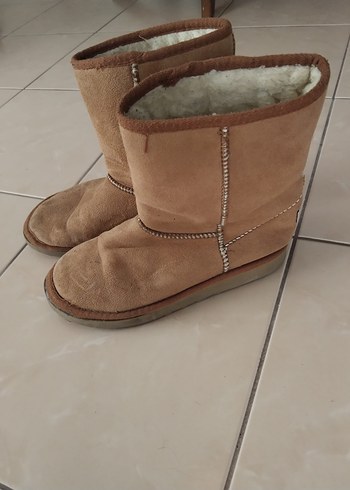 39 Beden camel Renk Vizon Süet Kürklü Kadın Dolgu Topuk Bot