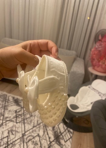 İnci Detaylı Beyaz Kız Özel Gün Ayakkabısı - Görsel 2