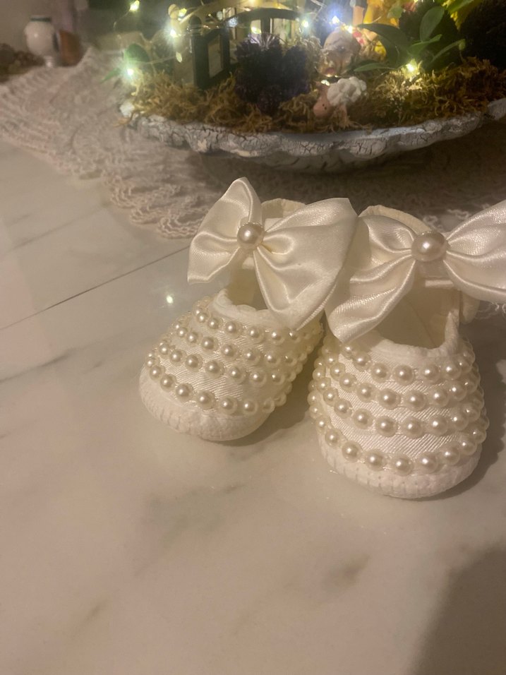 İnci Detaylı Beyaz Kız Özel Gün Ayakkabısı - Görsel 4