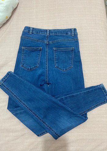 Kadın  ne Mavi Midi Normal Boy Dar Kesim Denim Jean - Görsel 6