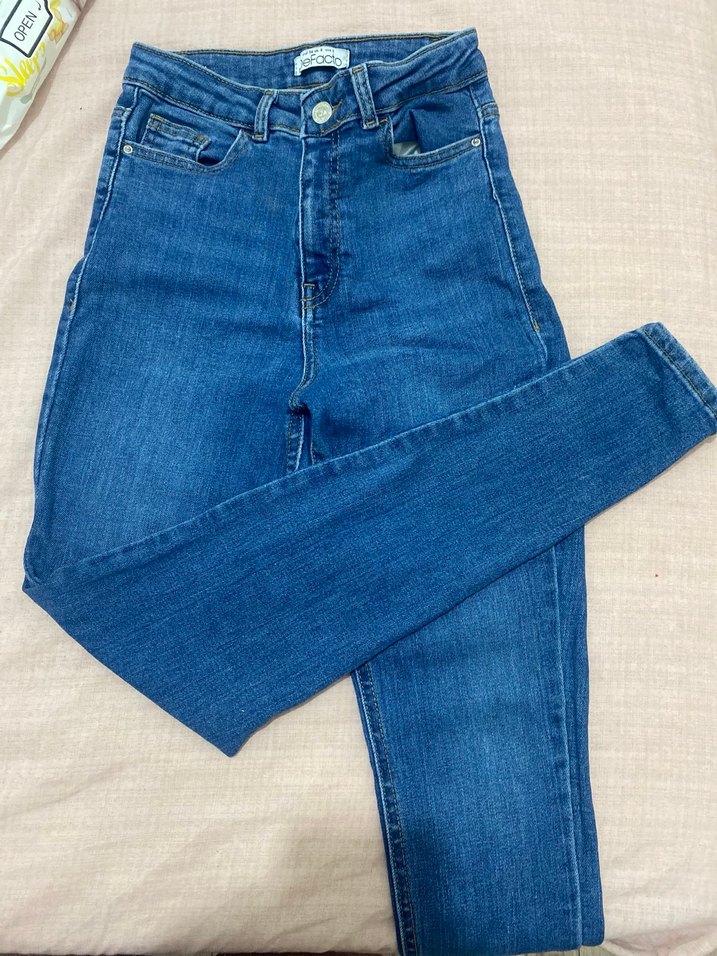 Kadın  ne Mavi Midi Normal Boy Dar Kesim Denim Jean - Görsel 2