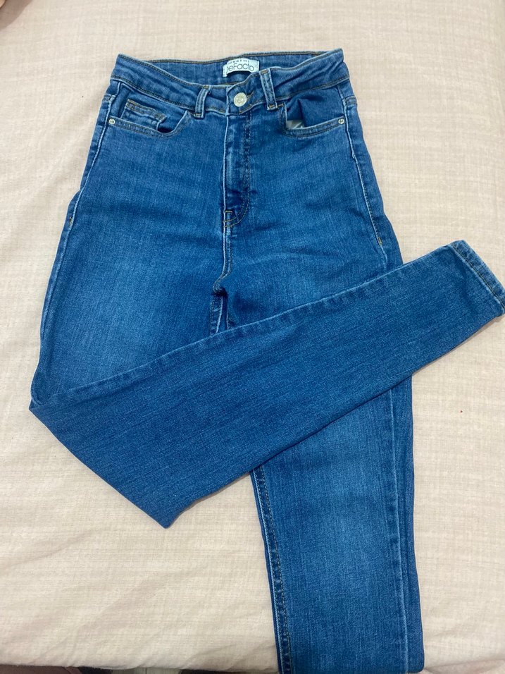 Kadın  ne Mavi Midi Normal Boy Dar Kesim Denim Jean - Görsel 3