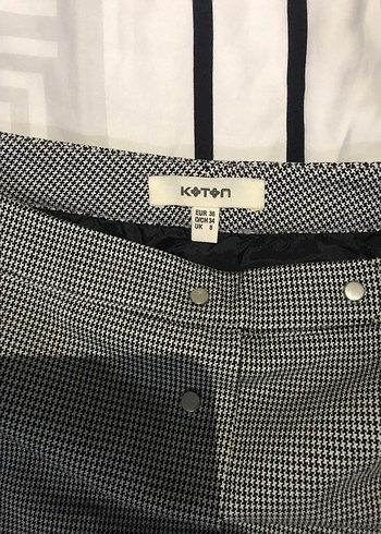 Koton Düğmeli Gri Midi Mini Etek