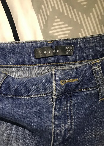 Koton Kadın Mavi Kot Midi Etek
