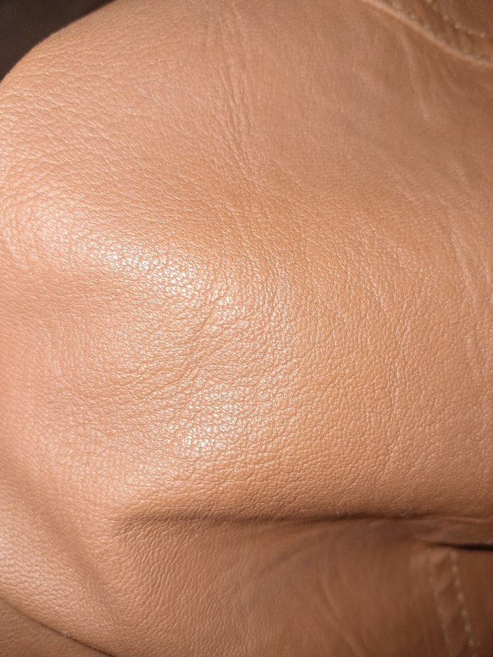 Kahverengi Deri Kemerli Biker Ceket - Görsel 3