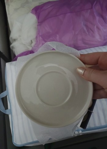 Beyaz Seramik Fincan ve Tabak Seti - Görsel 2