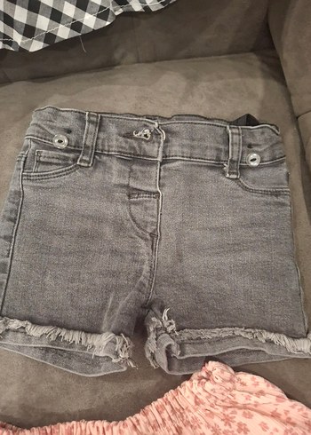 Düğmeli Gri Kız Denim Şort lcw