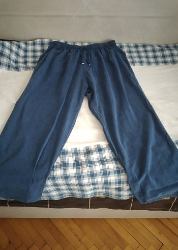48 Beden mavi Renk keten pantolon