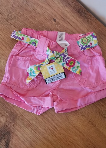 C&A Çiçek Desenli Kemerli Pembe Kız Şortu - Görsel 2