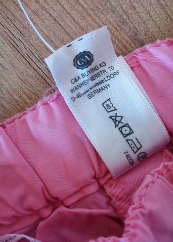 C&A Çiçek Desenli Kemerli Pembe Kız Şortu - Görsel 4