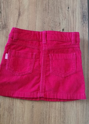 LCWaikiki Pembe kadifeli Düğmeli Kız Çocuk Eteği - Görsel 3