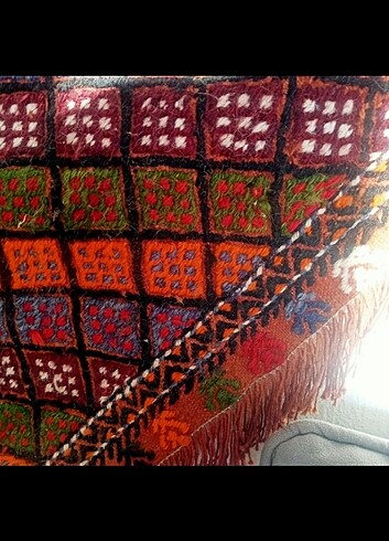 El Dokuma Yörük Halı (kilim) kök boyama - Görsel 8