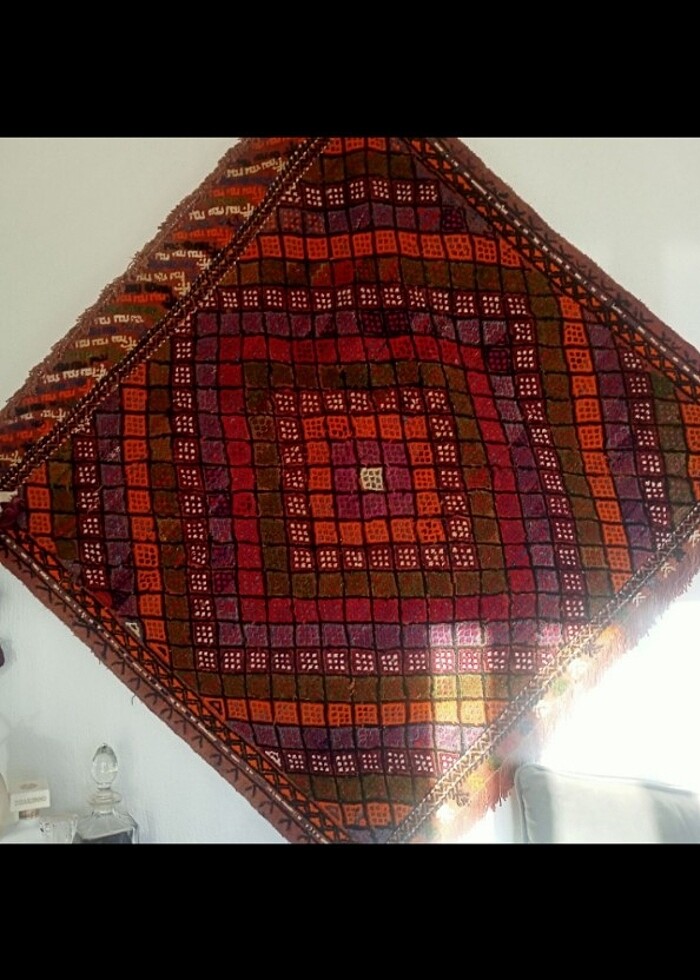 El Dokuma Yörük Halı (kilim) kök boyama - Görsel 2