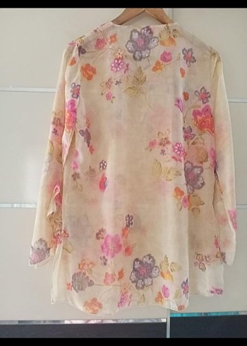 İtalyan çiçek Desenli Transparan Bohem Bluz - Görsel 2