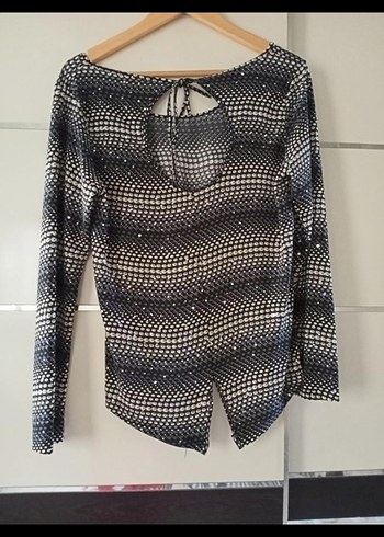 Kadın Siyah Sırt dekolteli Bluz - Görsel 2