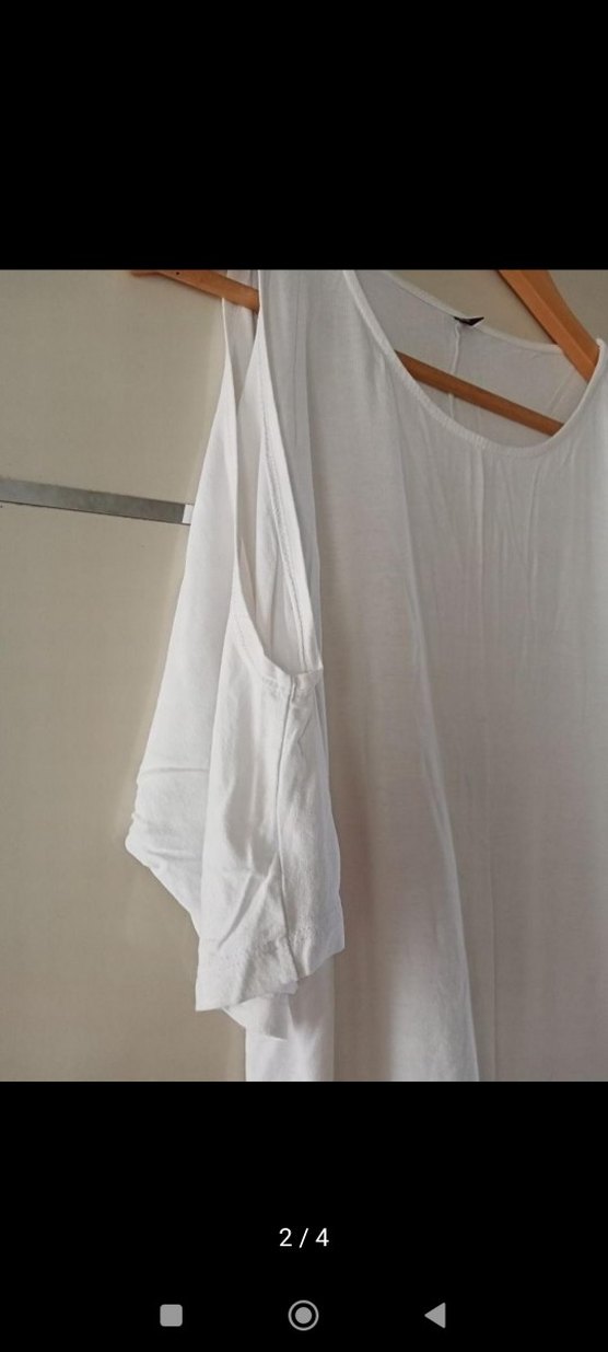 Beyaz Omuz dekolteli Kadın Bluz - Görsel 2