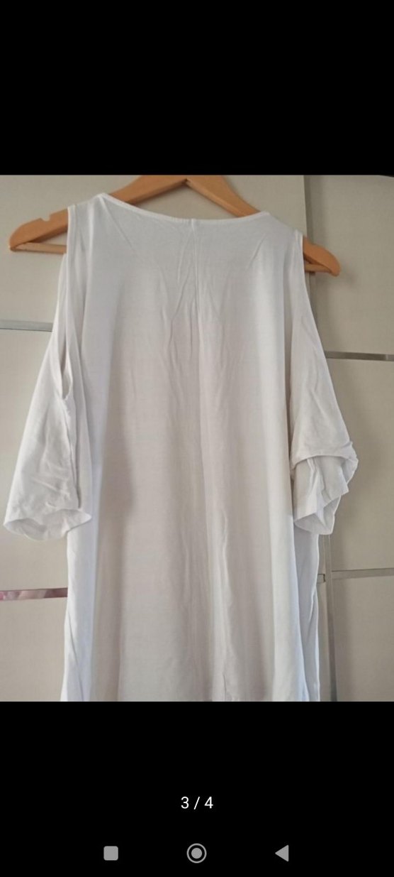 Beyaz Omuz dekolteli Kadın Bluz - Görsel 3