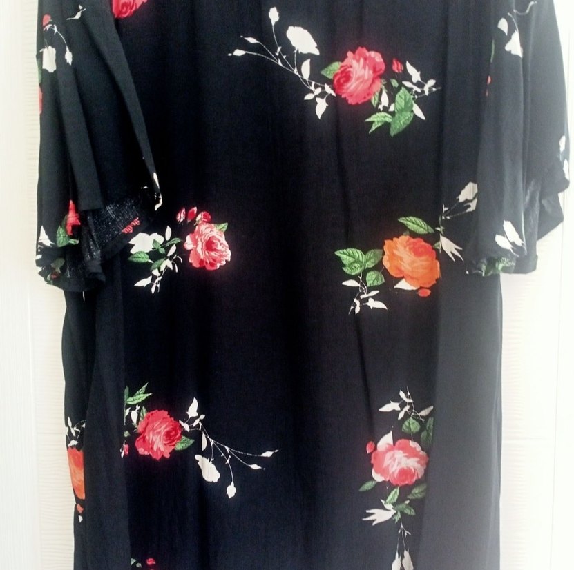 Bohem Siyah V Yaka Midi Elbise - Görsel 3