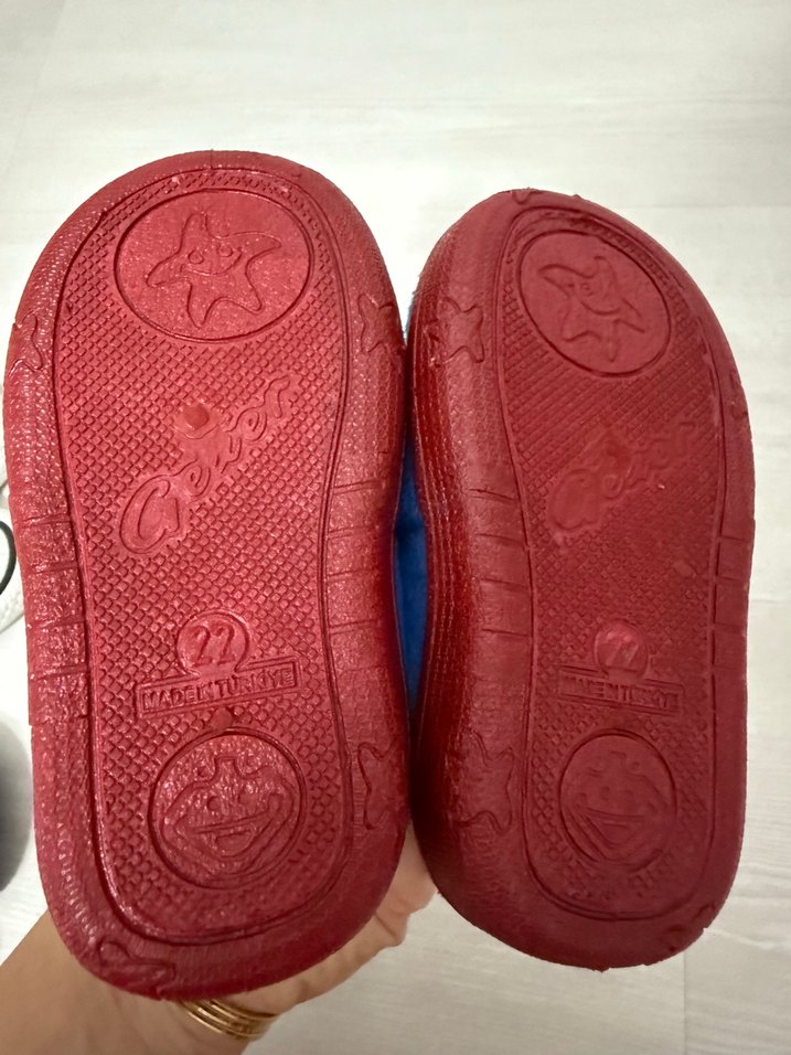 Erkek Çocuk Mavi Nakışlı Sıcak Terlik - Görsel 4