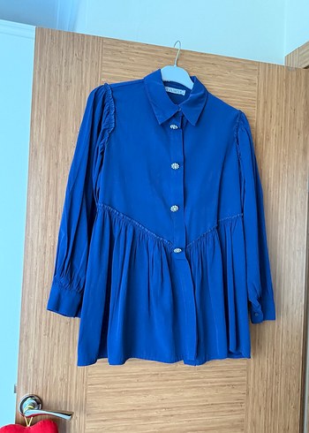 Taş düğmeli detaylı tunik gömlek - Görsel 2