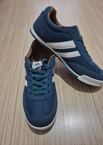 Erkek Gri Mavi Bağcıklı Spor Ayakkabı - Görsel 2