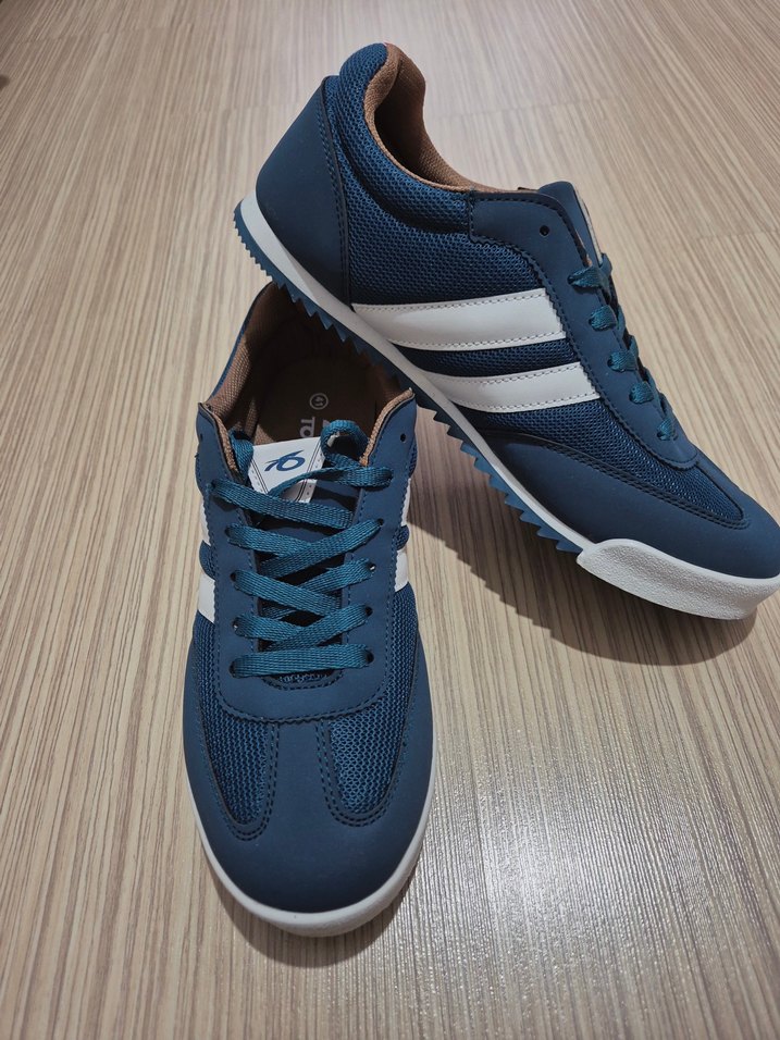 Erkek Gri Mavi Bağcıklı Spor Ayakkabı - Görsel 2