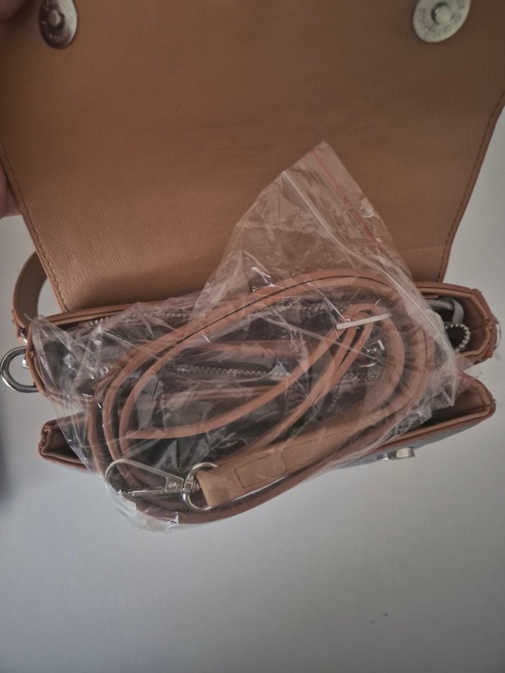 Gri Deri Kadın Omuz Çantası - Görsel 3