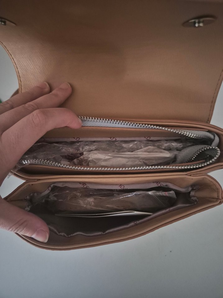 Gri Deri Kadın Omuz Çantası - Görsel 2