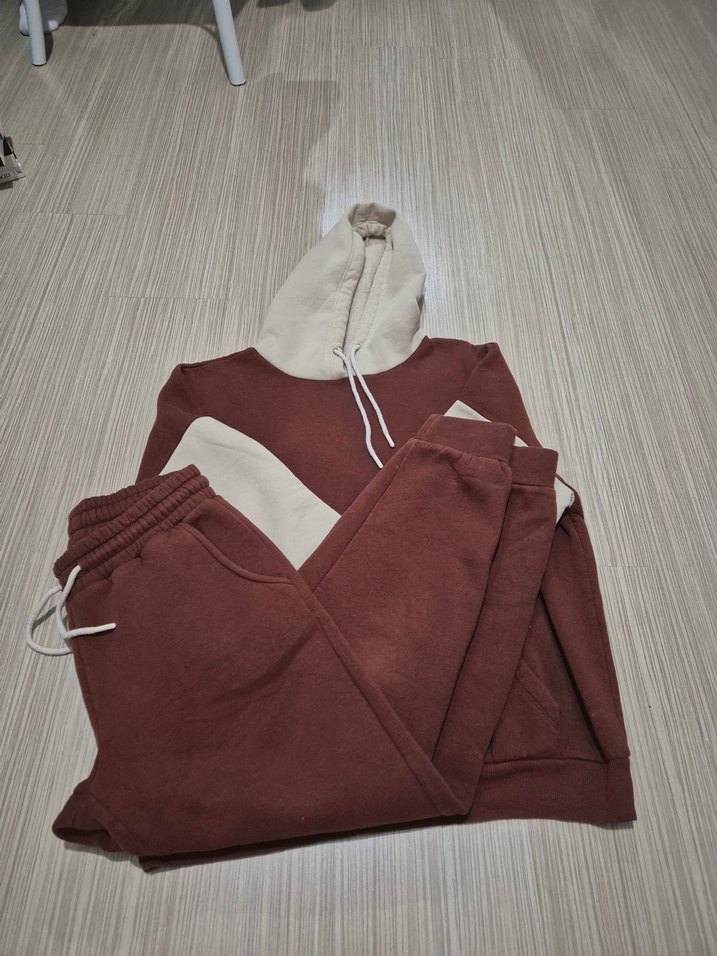 Kahverengi Kapüşonlu Kadın Eşofman Takımı - Görsel 2