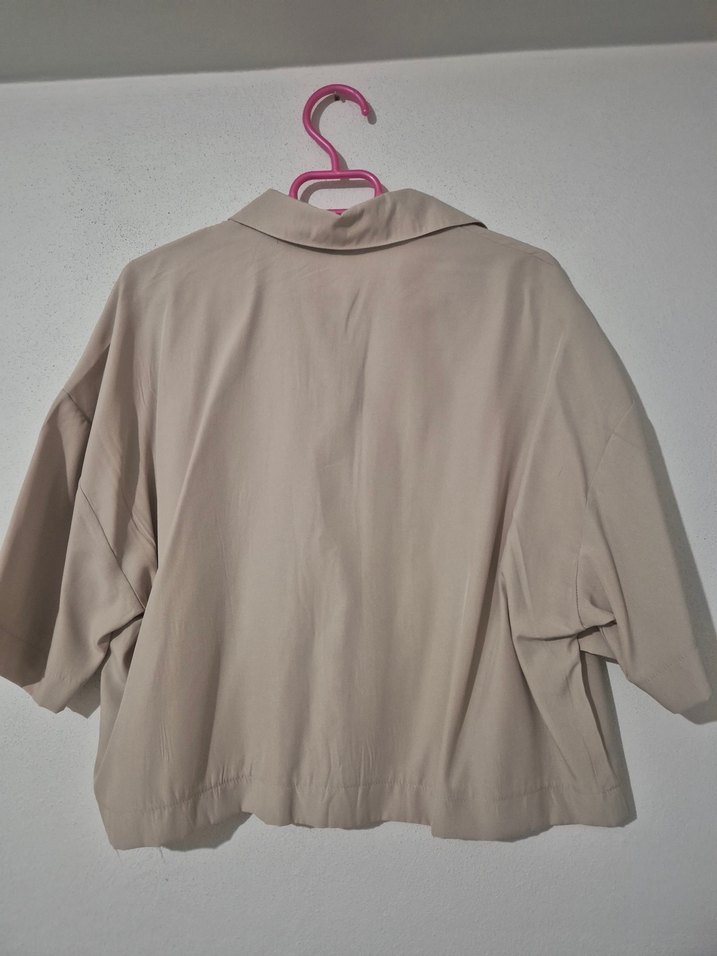 Bej Kısa Kollu Gömlek - Görsel 2