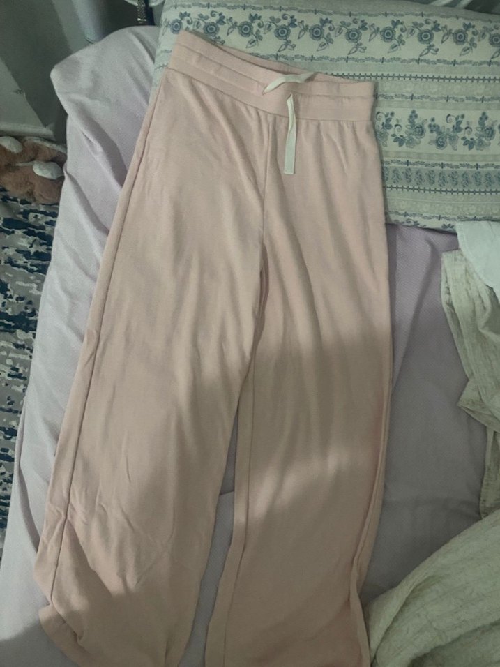 Toz Pembe Kadın Bol Eşofman Altı - Görsel 3