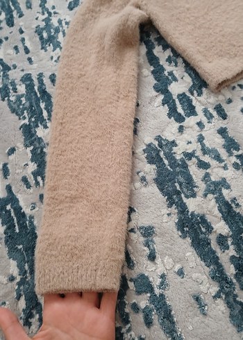 krem rengi crop ceket - Görsel 2