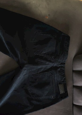 mavi jeans Siyah kadife Düğmeli Kadın Boyfriend Denim Pantolon - Görsel 3