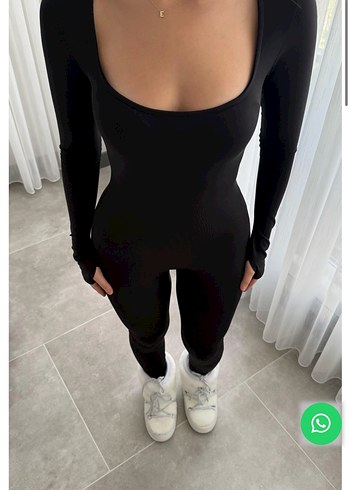 Siyah esnek spor tulum - Görsel 2