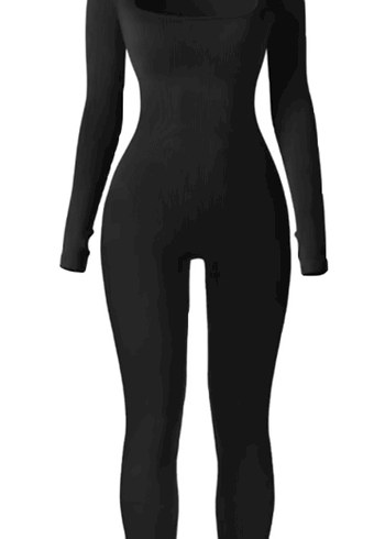 Siyah esnek spor tulum - Görsel 4