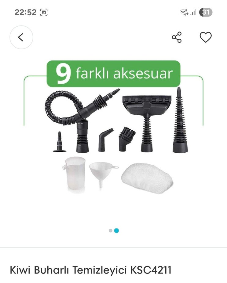 Kiwi Buharlı Temizleyici KSC4211 Gri-Beyaz - Görsel 2