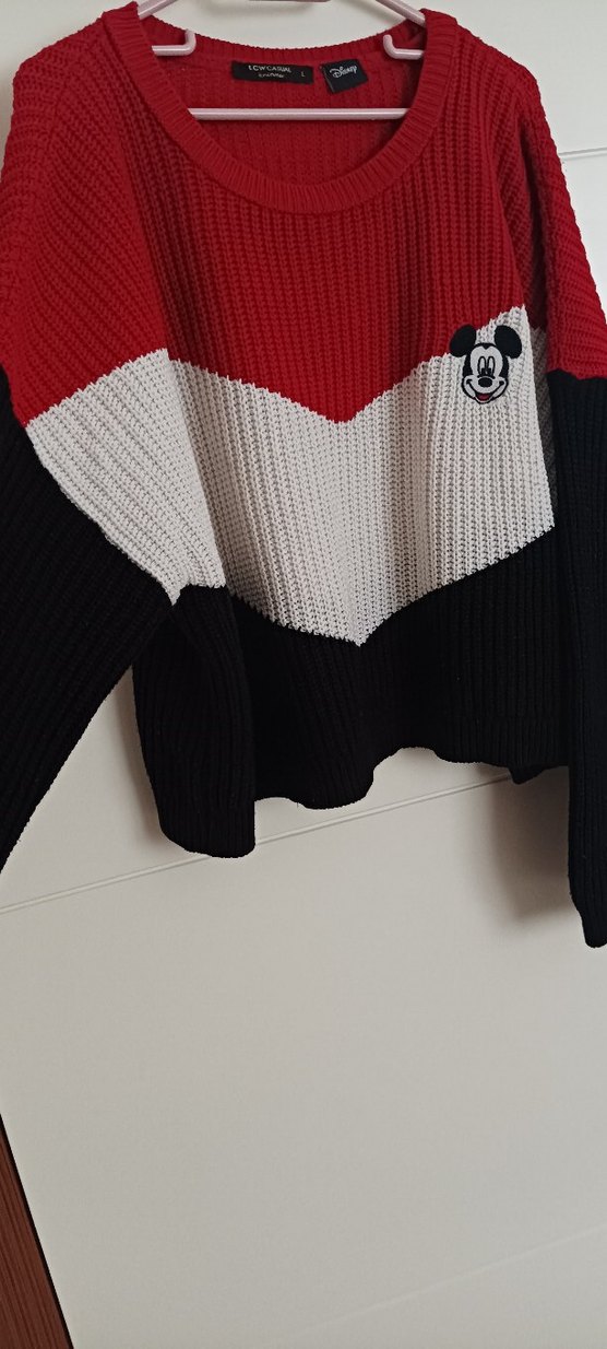 LCW Waikiki lisanslı  Kırmızı Siyah Triko Kadın Kazak - Görsel 3