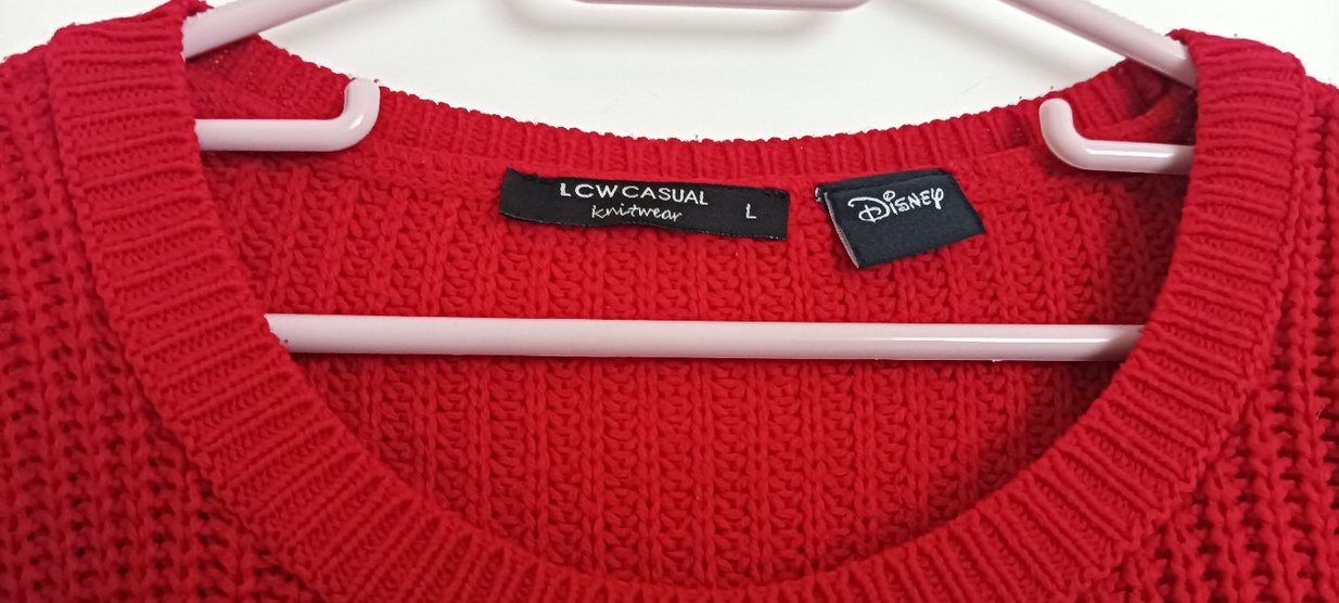 LCW Waikiki lisanslı  Kırmızı Siyah Triko Kadın Kazak - Görsel 4